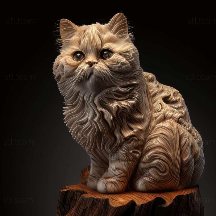 3D model Selkirk Rex cat (STL)
